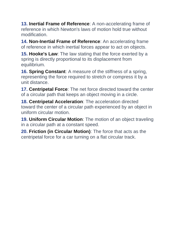 Forces: Friction, Gravity, & Applied Forces Vocabulary Words & Definitions sample page