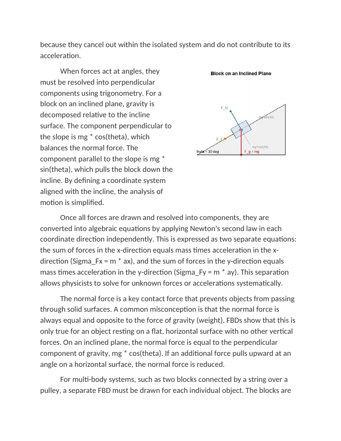 Free Body Diagrams and the Second Law Reading Worksheet sample page