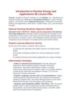 Introduction to Nuclear Energy & Applications 5E Lesson Plan sample page