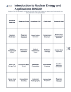 Introduction to Nuclear Energy & Applications BINGO Review Game sample page