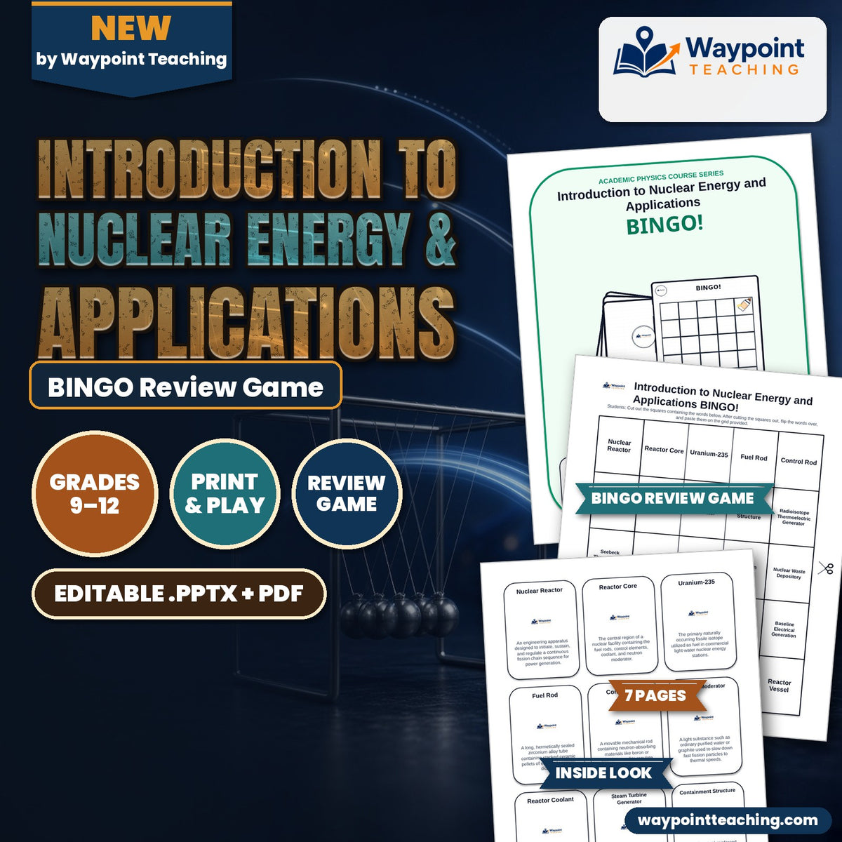Introduction to Nuclear Energy & Applications BINGO Review Game cover