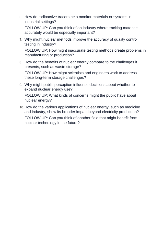 Introduction to Nuclear Energy & Applications Critical Thinking Prompts sample page