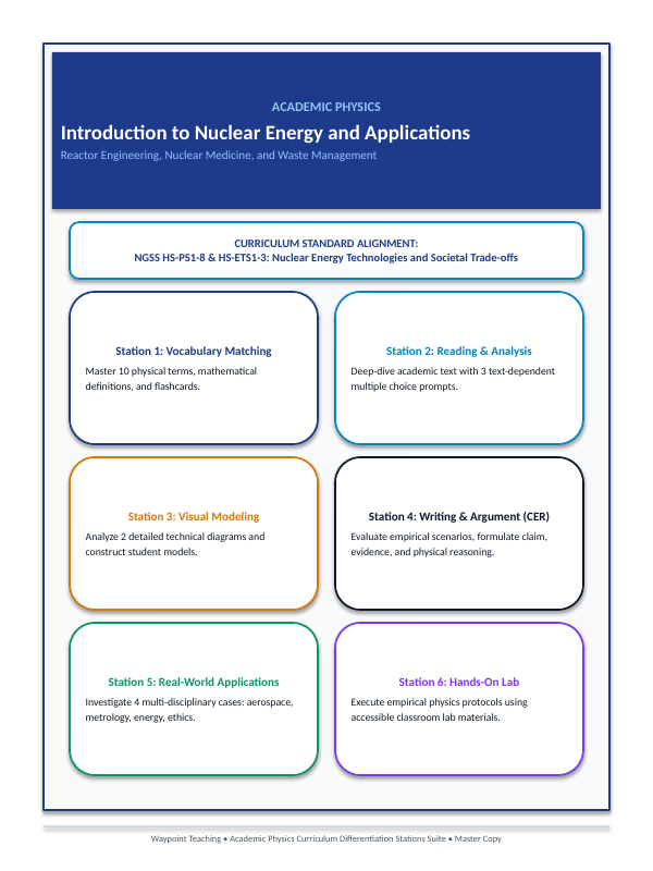 Introduction to Nuclear Energy & Applications Differentiation Stations sample page