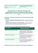 Introduction to Nuclear Energy & Applications Phenomena-Based Lesson: Five Decades of Deep-Space Exploration Powered by Voyager's Radioisotope Thermoelectric Generators and the Luminous Blue Glow of Cherenkov Radiation Teacher Discussion Guide sample page