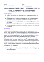 Introduction to Nuclear Energy & Applications Real-World Case Study sample page