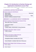 Introduction to Nuclear Energy & Applications Substitute Lesson Plan sample page
