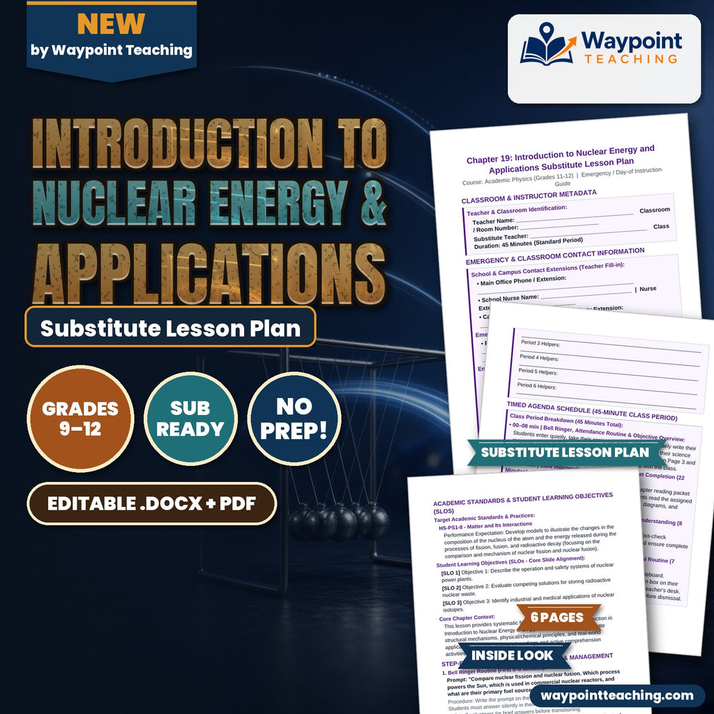 Introduction to Nuclear Energy & Applications Substitute Lesson Plan cover