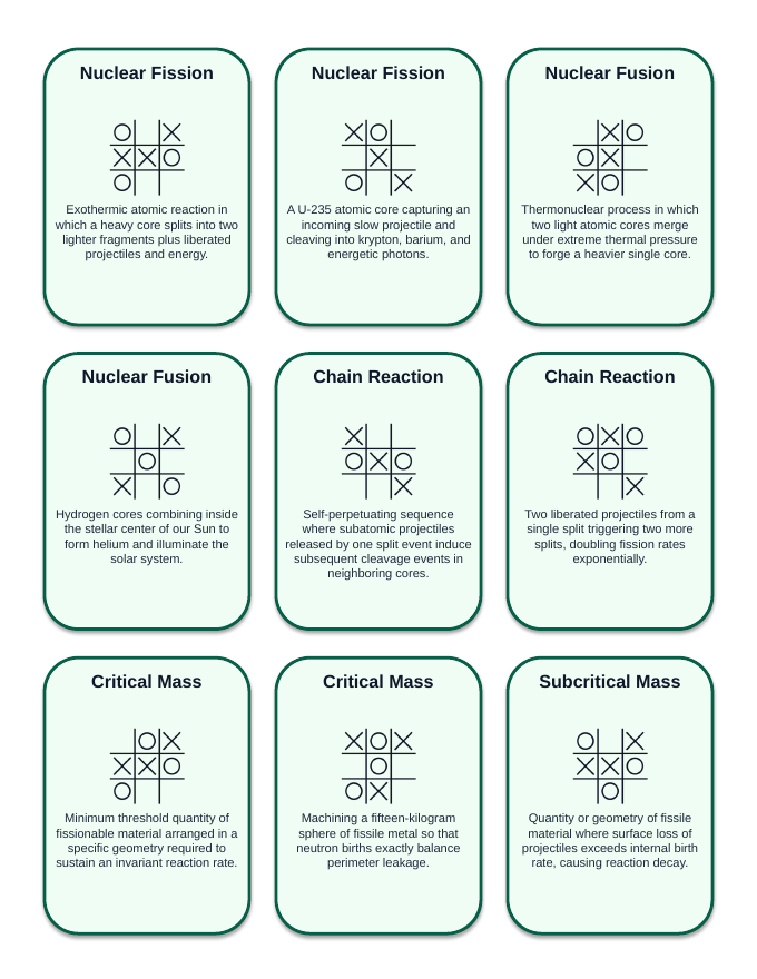 Introduction to Nuclear Energy & Applications Tic-Tac-Toe Review Game sample page