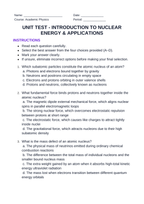 Introduction to Nuclear Energy & Applications Unit Test sample page