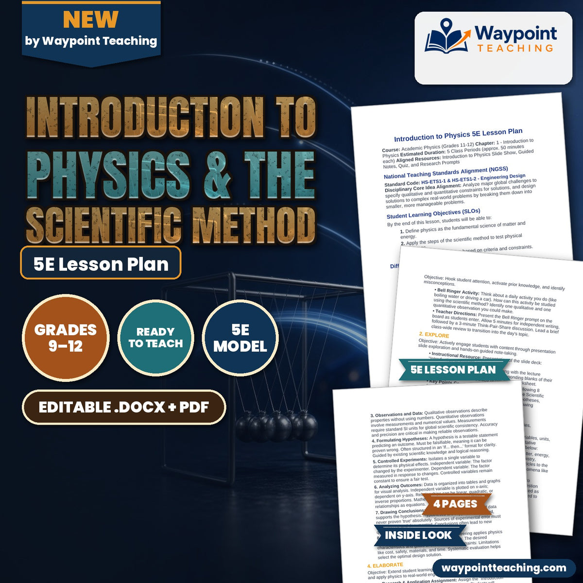 Introduction to Physics & the Scientific Method 5E Lesson Plan cover