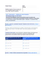 Introduction to Physics & the Scientific Method Scaffolded Phenomena-Based Lesson: Measuring the Macroscopic Curvature and Circumference of Planet Earth Using Midday Sunbeam Shadows in Deep Wells Student Response Sheet sample page