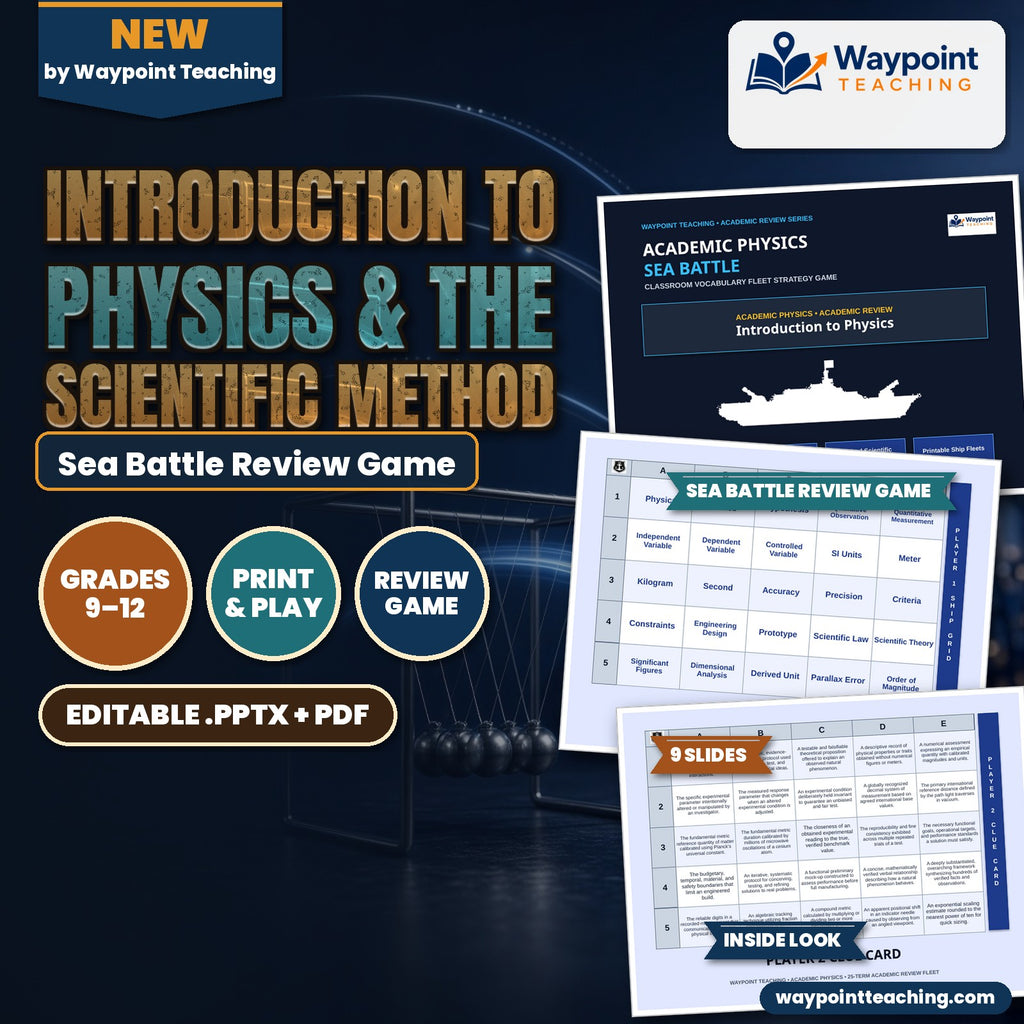 Introduction to Physics & the Scientific Method Sea Battle Review Game cover