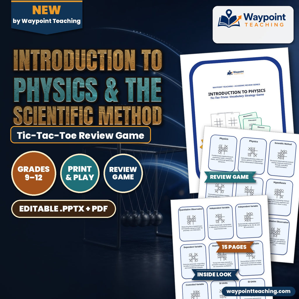 Introduction to Physics & the Scientific Method Tic-Tac-Toe Review Game cover
