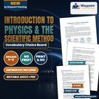 Introduction to Physics & the Scientific Method Vocabulary Choice Board cover