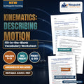 Kinematics: Describing Motion Fill-in-the-Blank Vocabulary Worksheet cover