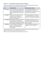 Kinematics: Describing Motion Model Response & Scoring Guide sample page
