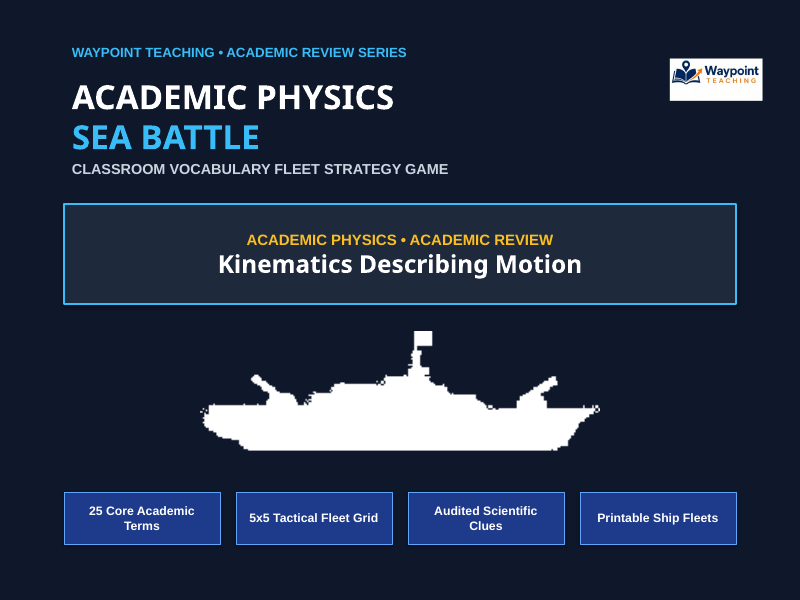 Kinematics: Describing Motion Sea Battle Review Game sample page
