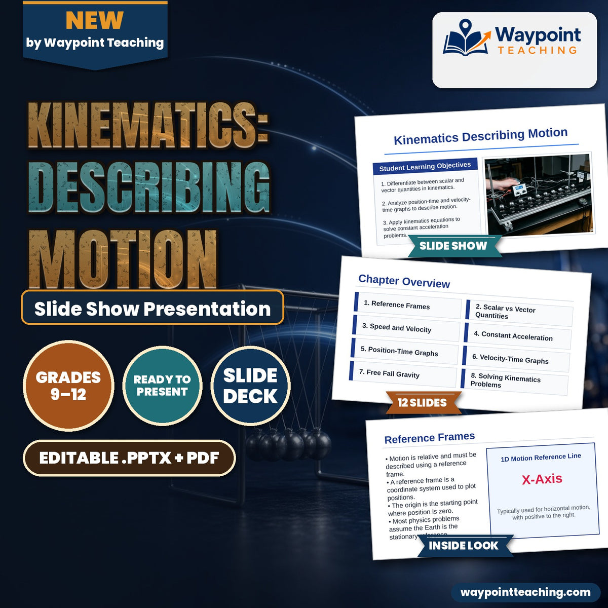 Kinematics: Describing Motion Slide Show Presentation cover