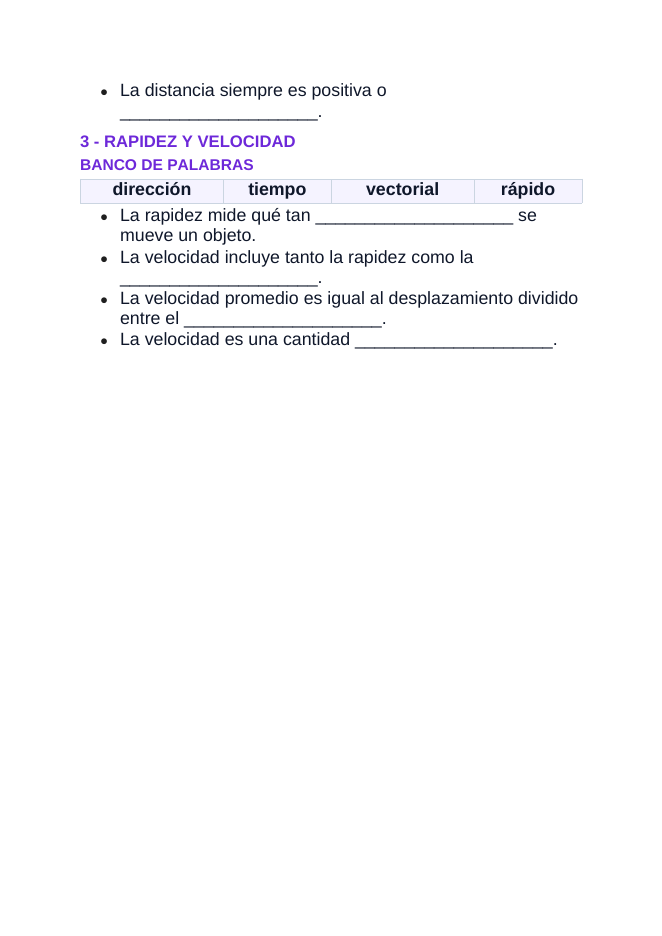 Kinematics: Describing Motion Spanish Guided Notes sample page