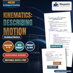 Kinematics: Describing Motion Spanish Guided Notes cover