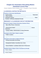 Kinematics: Describing Motion Substitute Lesson Plan sample page