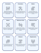 Kinematics: Describing Motion Tic-Tac-Toe Review Game sample page