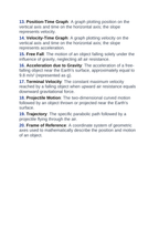 Kinematics: Describing Motion Vocabulary Words & Definitions sample page