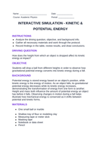 Kinetic & Potential Energy Interactive Simulation sample page
