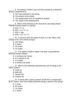 Kinetic & Potential Energy Lesson Quiz sample page