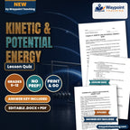 Kinetic & Potential Energy Lesson Quiz cover