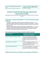 Kinetic & Potential Energy Phenomena-Based Lesson: Reaching 150 km/h in Free Fall Accelerations Without an Onboard Engine in Hyper-Coasters Teacher Discussion Guide sample page