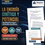 Kinetic & Potential Energy Spanish Reading Passage & Comprehension Questions cover