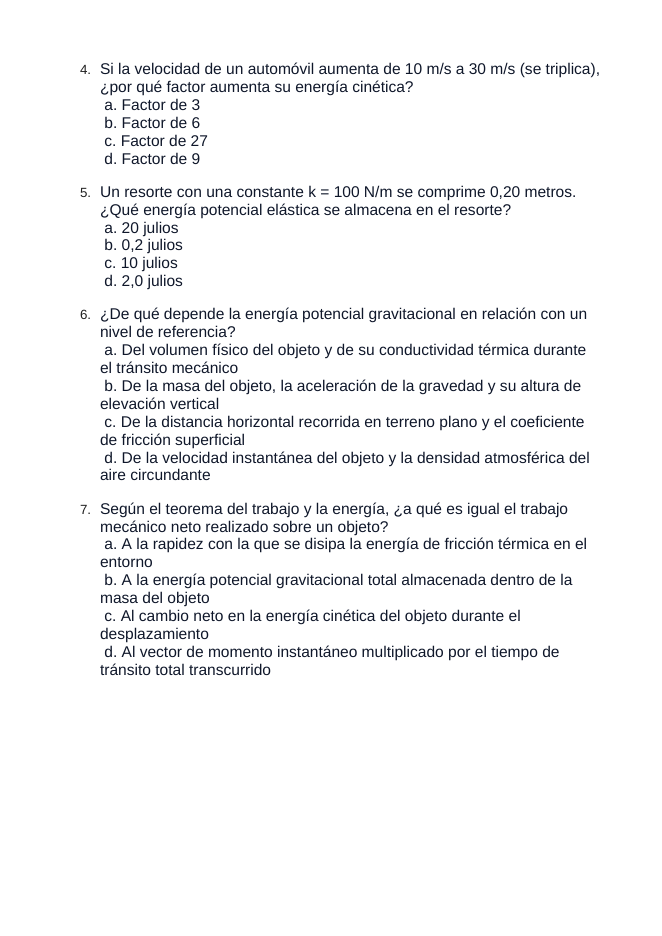 Kinetic & Potential Energy Spanish Unit Test sample page