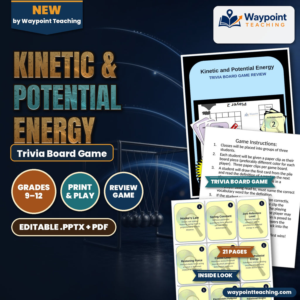 Kinetic & Potential Energy Trivia Board Game cover