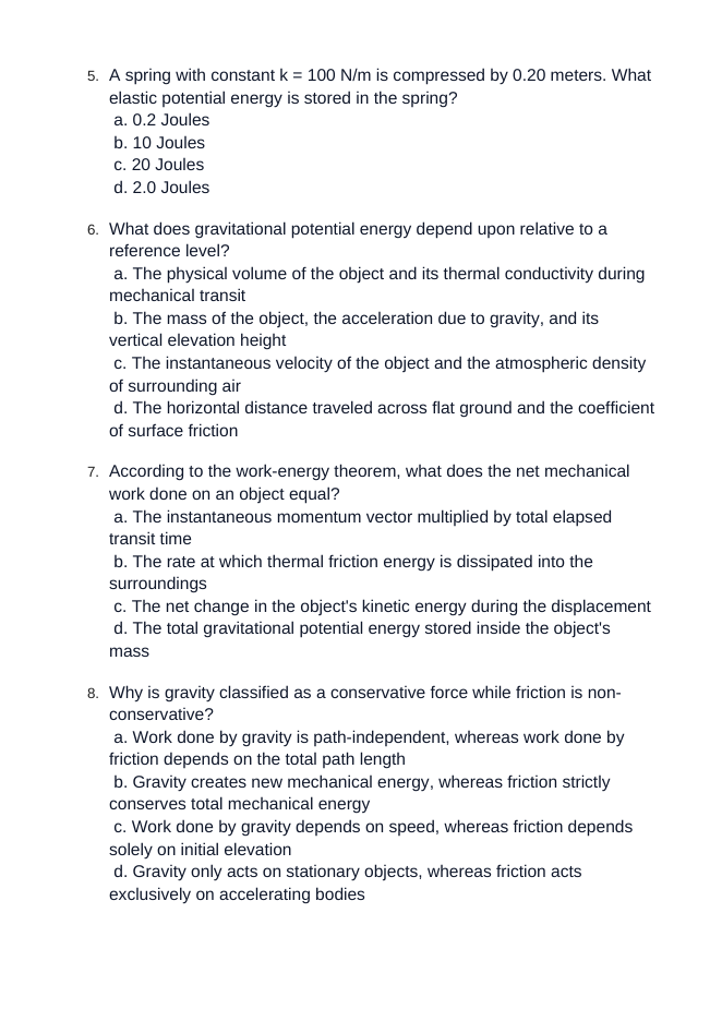 Kinetic & Potential Energy Unit Test sample page