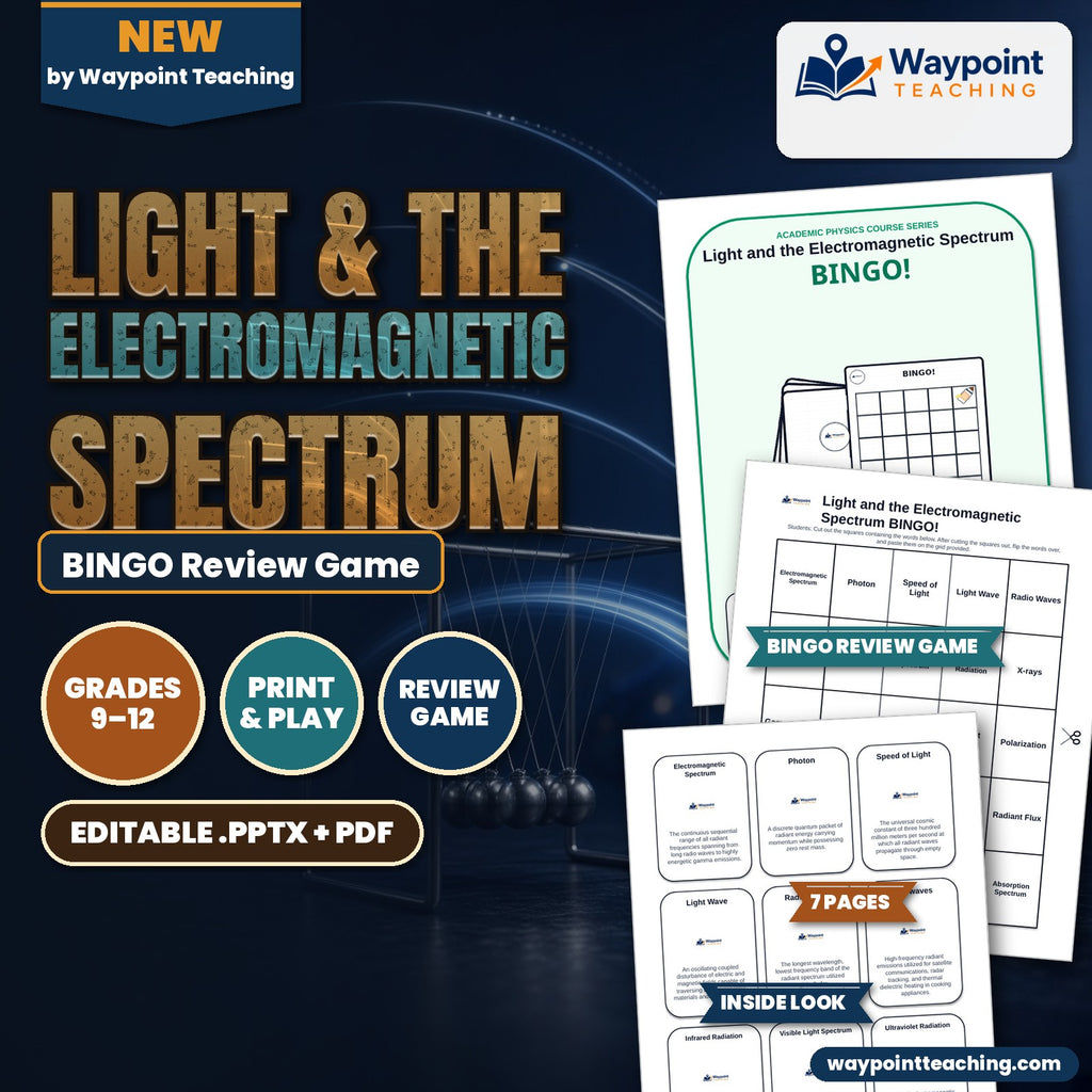 Light & the Electromagnetic Spectrum BINGO Review Game cover