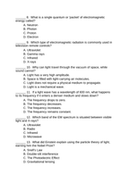 Light & the Electromagnetic Spectrum Lesson Quiz sample page