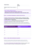 Light & the Electromagnetic Spectrum Phenomena-Based Lesson: Alternating Bright and Dark Spatial Interference Bands Produced by Shining Light Through Two Microscopic Apertures Student Response Sheet sample page