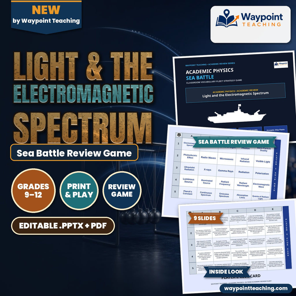 Light & the Electromagnetic Spectrum Sea Battle Review Game cover