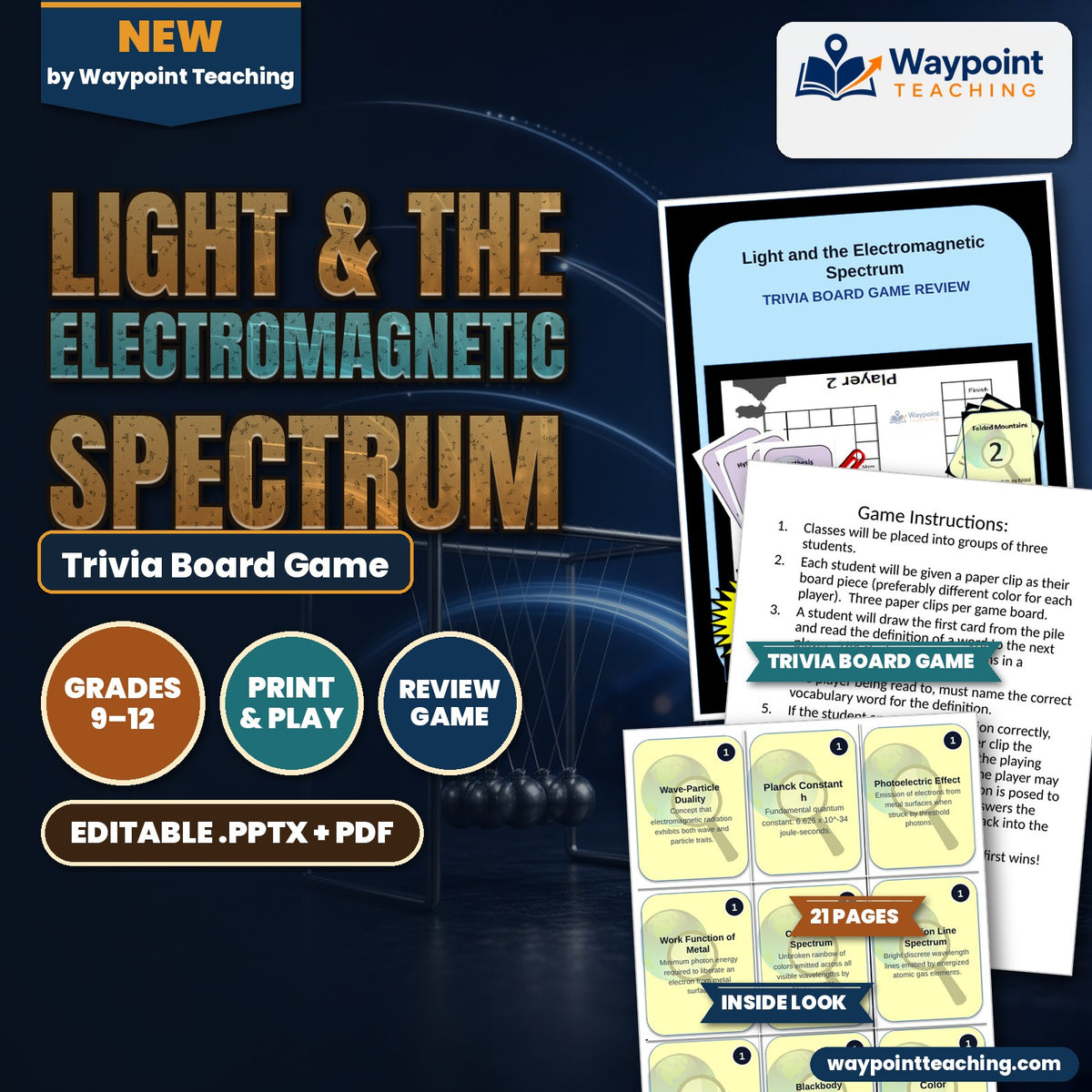 Light & the Electromagnetic Spectrum Trivia Board Game cover