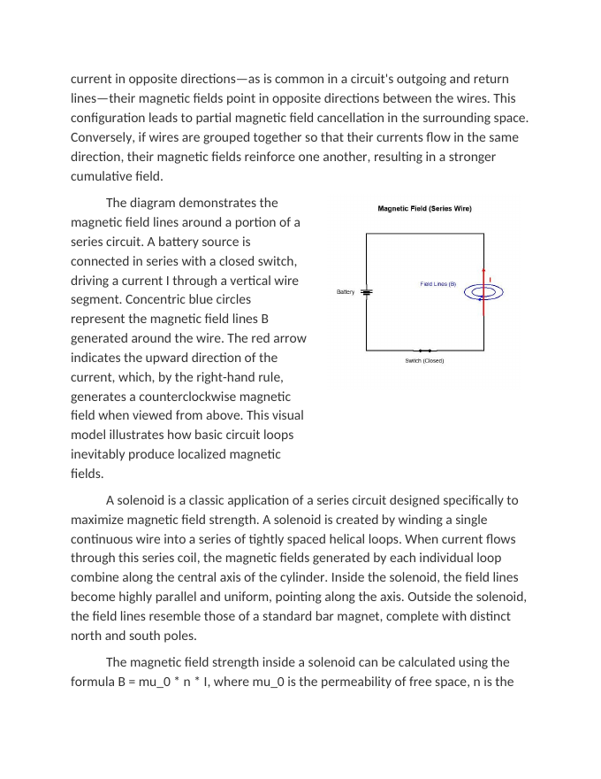 Magnetic Fields Produced by Series Circuits Reading Worksheet sample page