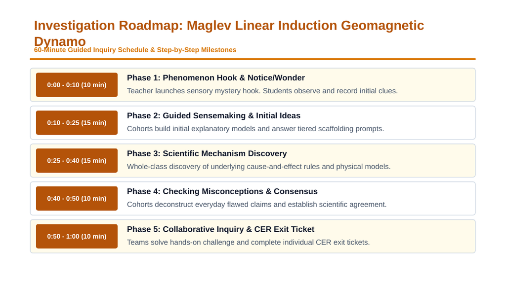 Magnetism & Electromagnetism Scaffolded Phenomena-Based Lesson: Electromagnetic Propulsion in 600 km/h Maglev Trains and Earth's Geodynamo Shielding the Biosphere from Solar Wind Presentation sample page
