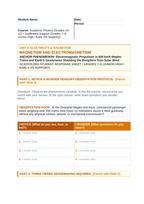 Magnetism & Electromagnetism Scaffolded Phenomena-Based Lesson: Electromagnetic Propulsion in 600 km/h Maglev Trains and Earth's Geodynamo Shielding the Biosphere from Solar Wind Student Response Sheet sample page