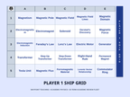 Magnetism & Electromagnetism Sea Battle Review Game sample page