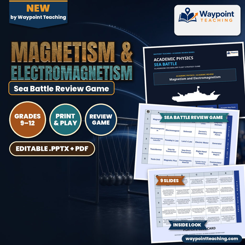 Magnetism & Electromagnetism Sea Battle Review Game cover