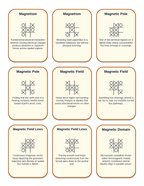Magnetism & Electromagnetism Tic-Tac-Toe Review Game sample page