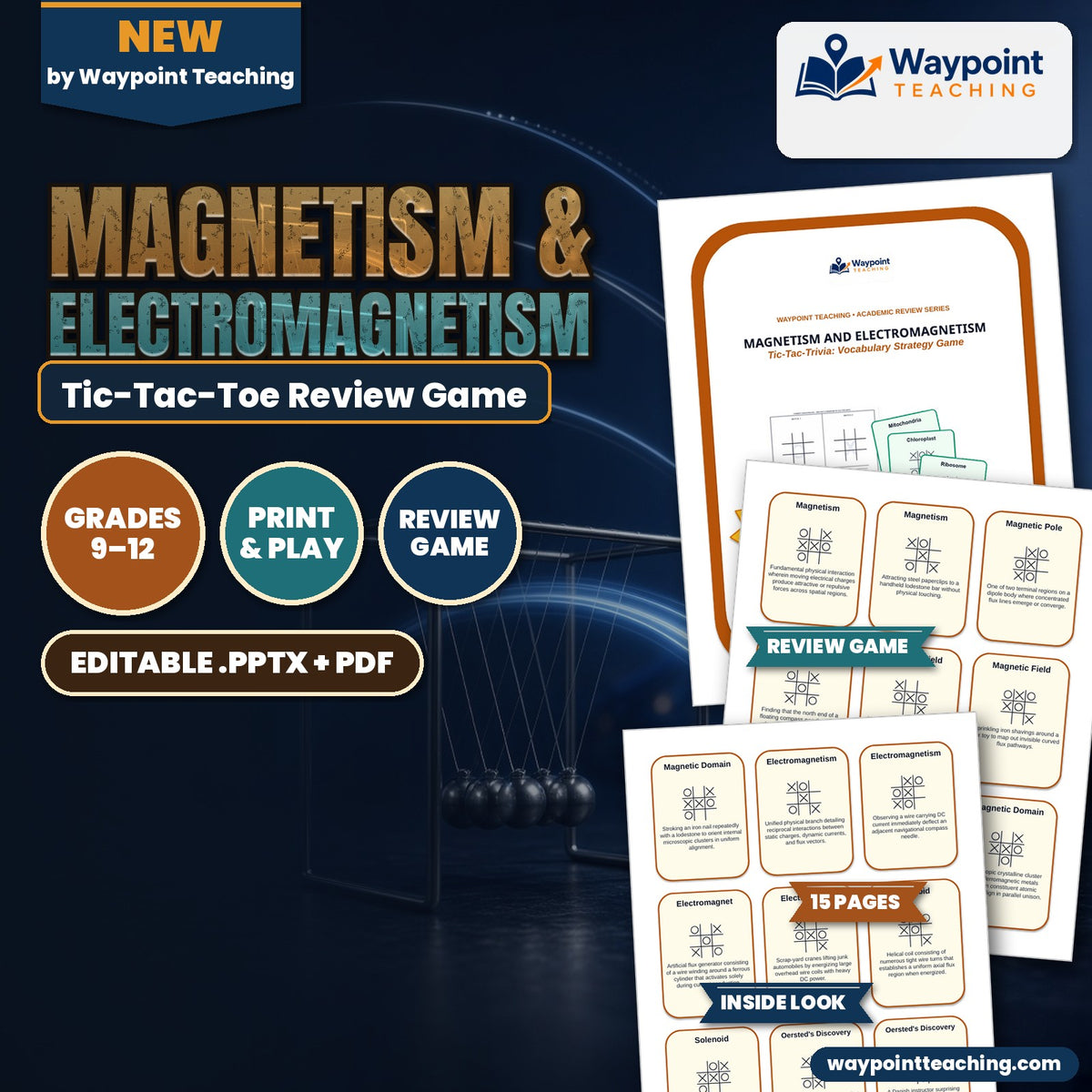 Magnetism & Electromagnetism Tic-Tac-Toe Review Game cover