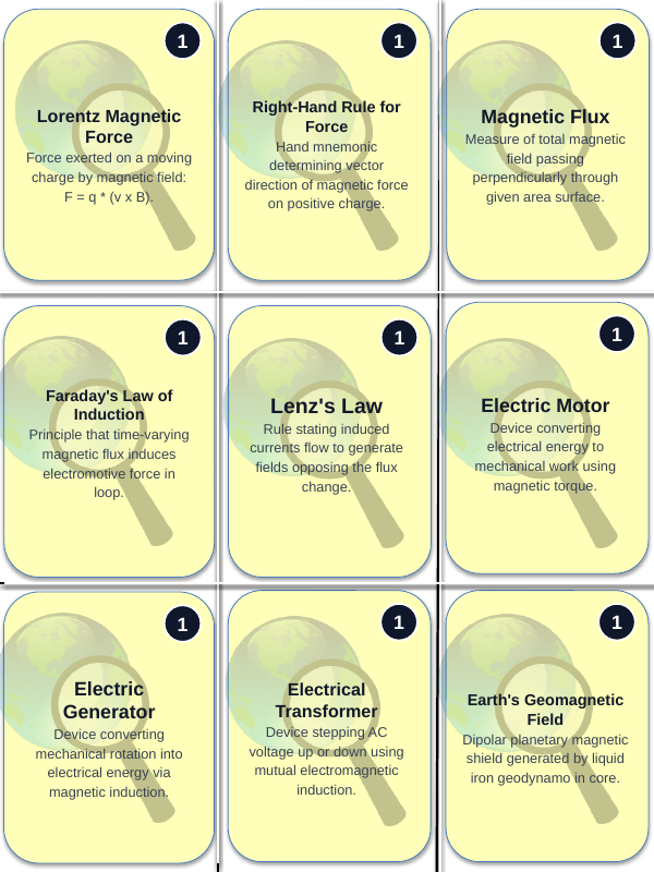 Magnetism & Electromagnetism Trivia Board Game sample page