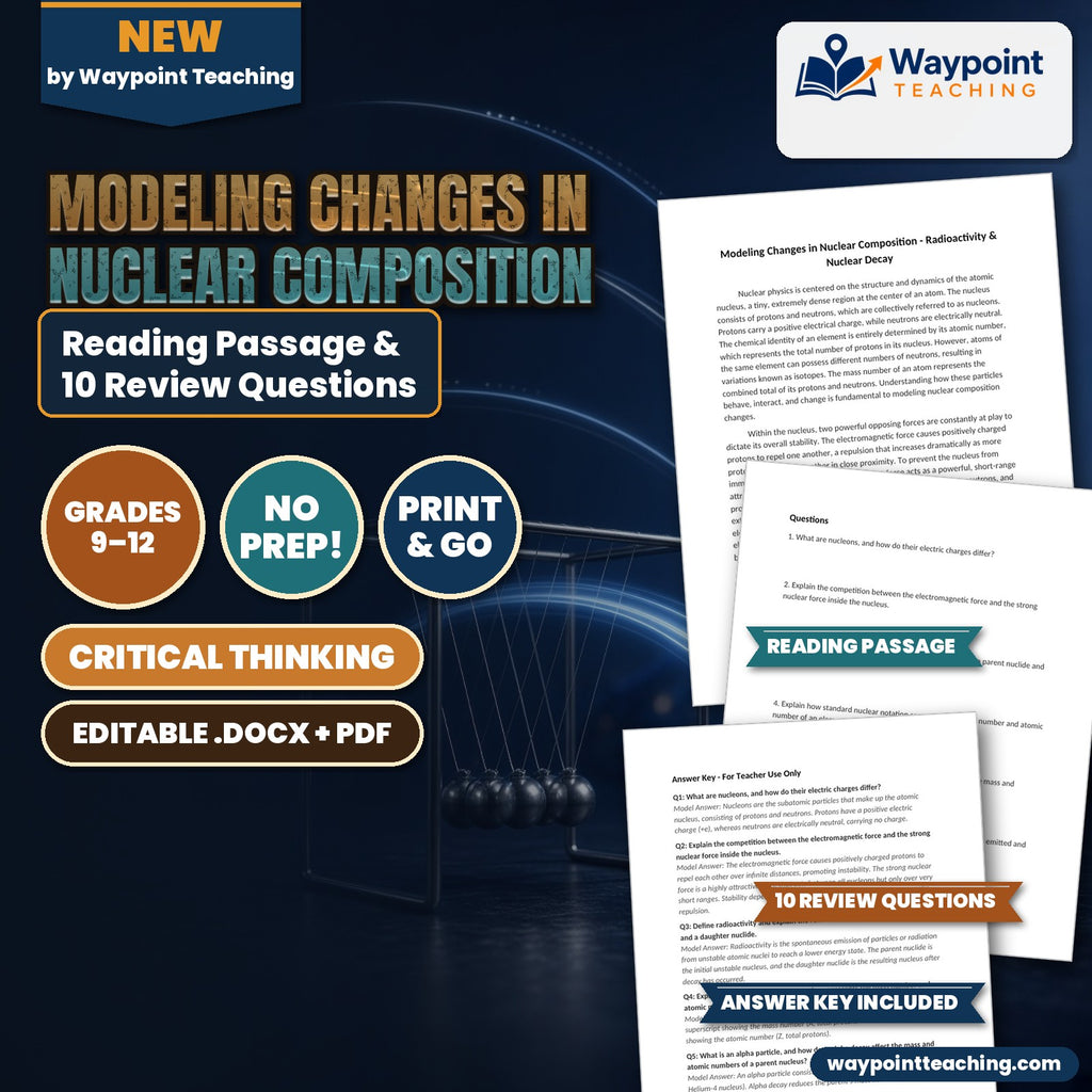 Modeling Changes in Nuclear Composition Reading Worksheet cover