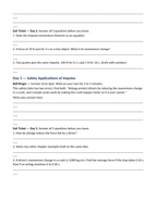 Momentum & Impulse Bell Ringers & Exit Tickets sample page